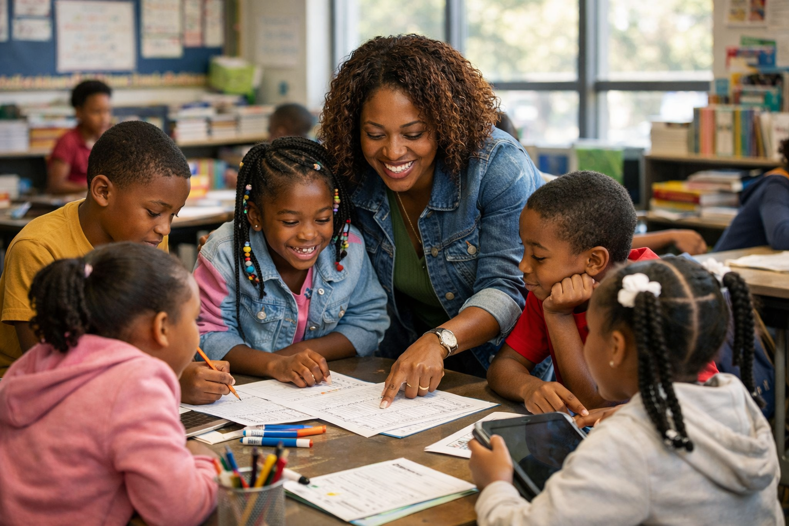 Children learning in classroom